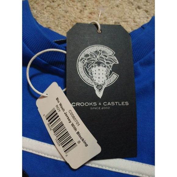 NWT Crooks and Castles Shirt Size Small Blue Mens Cant Stop the Crooks Spell Out - Picture 11 of 12